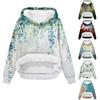 Women's Winter Casual Fashion Printed Round Neck Long Sleeve Velvet Thickened Hooded Sweatshirt