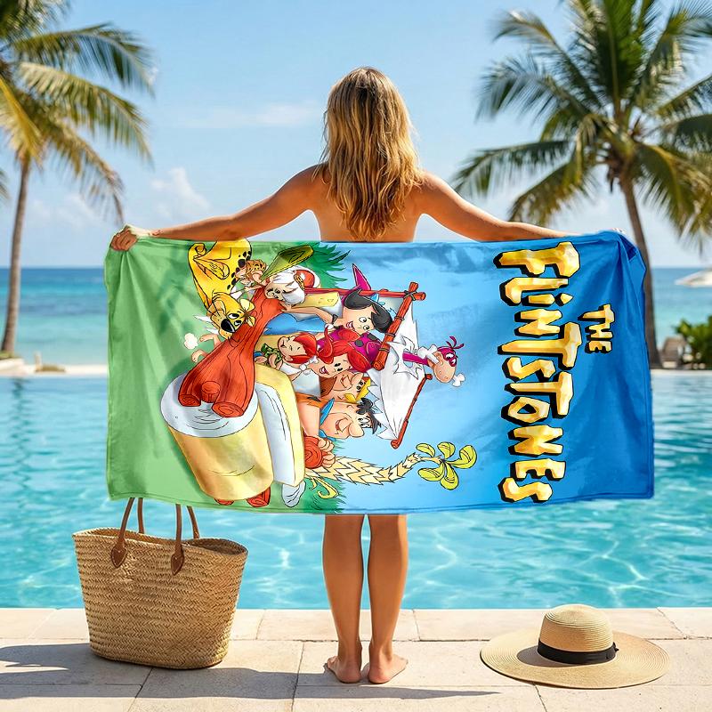 Flintstones Fashion Beach Towel: Ideal for Summer Adventures Soft, absorbent and quick drying suitable for swimming and bathing