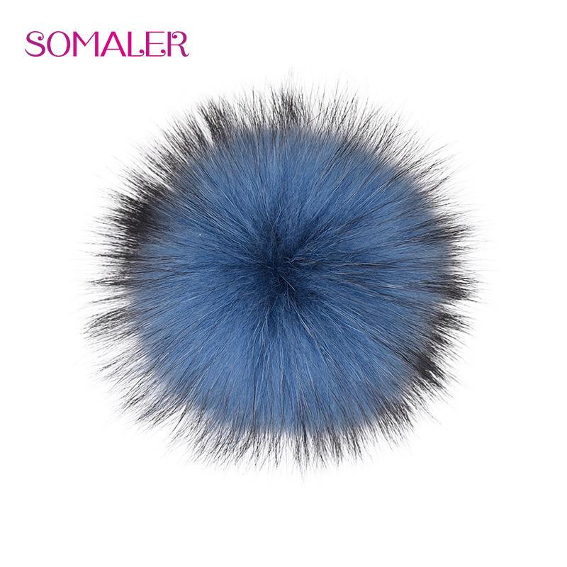 SOMALER Помпон из натурального меха енота, помпоны из натурального меха для шапок, шапок, сумок, аксессуаров