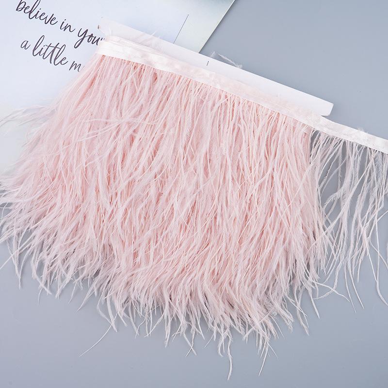 Diy Handmade Accessories Colorful Ostrich Feather Cloth Edge Decorative Accessories Clothing Accessories Wedding Skirt
