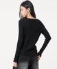 UNKNOWN PLANET Button Ribbed Knit Top Black
