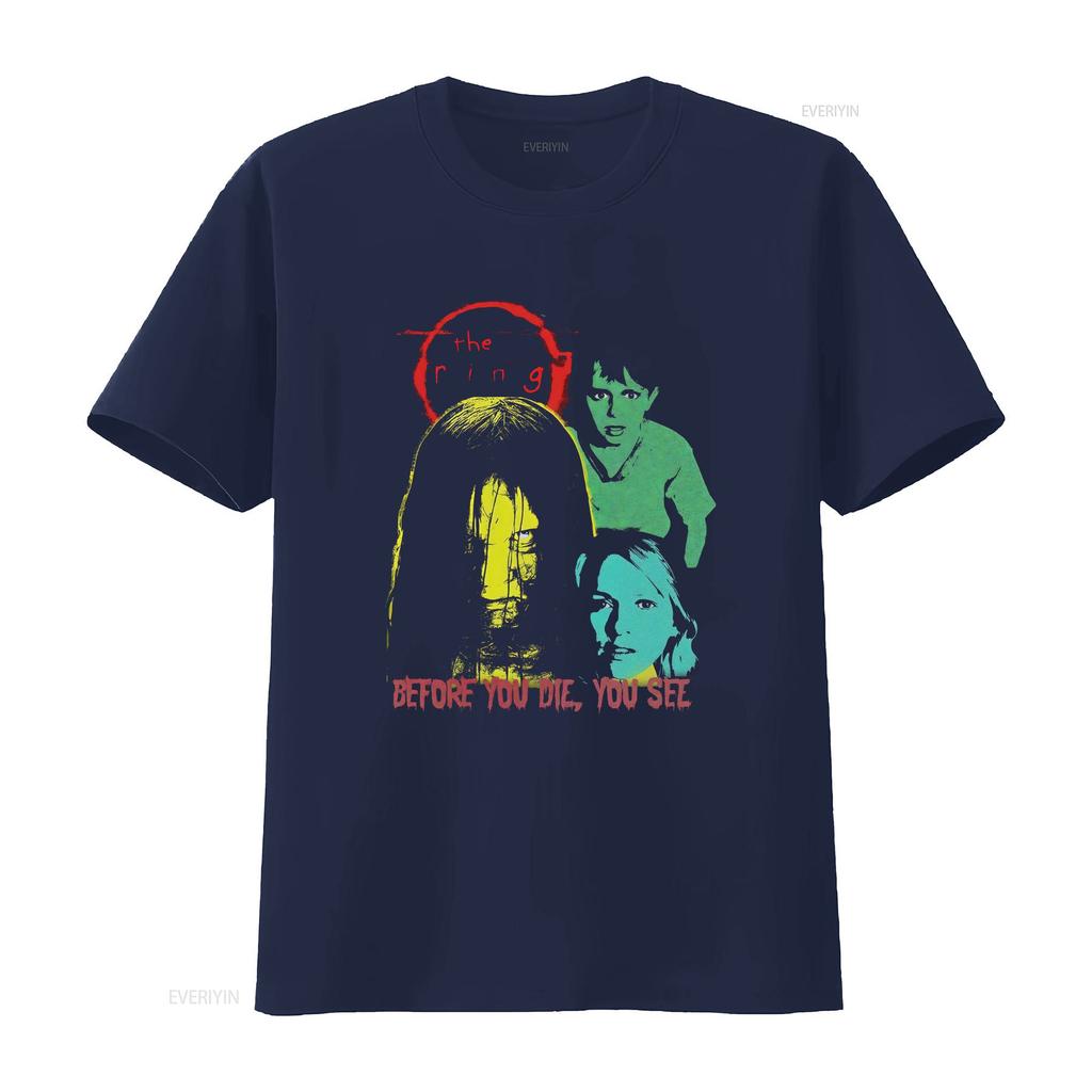 The Ring Movie T Shirt Halloween Horror Vintage Japanese Ringu Samara Morgan Washed Stretched Homme Designer Clothes Vintage