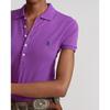 Polo Ralph Lauren SS22 Однотонная однобортная повседневная рубашка поло с коротким рукавом и вышитым логотипом, женские топы, фиолетовый WMPOKNINCU20314