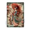 Japanese Geisha Kimono Metal SignD Elegant Japan Cherry Blossoms Art PosterHomeRoomOfficeIzakayacafeStudio Wall Decor