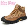 Fashion Antiskid Men Walking Boots Plush Snow Hiking Shoes Genuine Leather Ankle Boots Leisure Walk Sneakers Soft  Man Motorcycle Boots