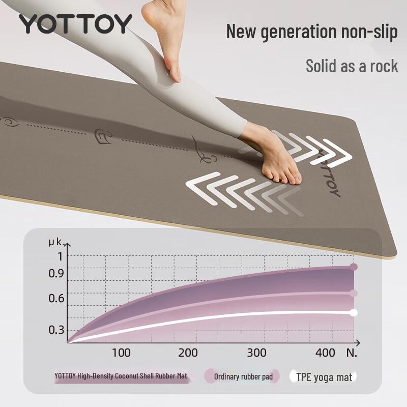 YOTTOY Natural Rubber & Coconut Fiber Professional Yoga Mat