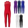 Kids Girls Ballet Dance Jumpsuit Sleeveless Rhinestone Gymnastics Workout Dance Leotards Figure Skating Unitard Stage Costumes