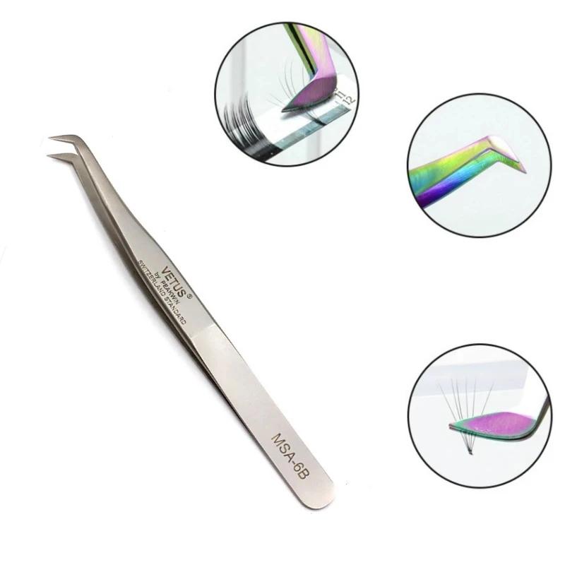 VETUS NEW MSA-6B Eyelash Tweezer 3D/6D Volume Eyelash Extension Blooming Tweezers Fan Lash Tweezer
