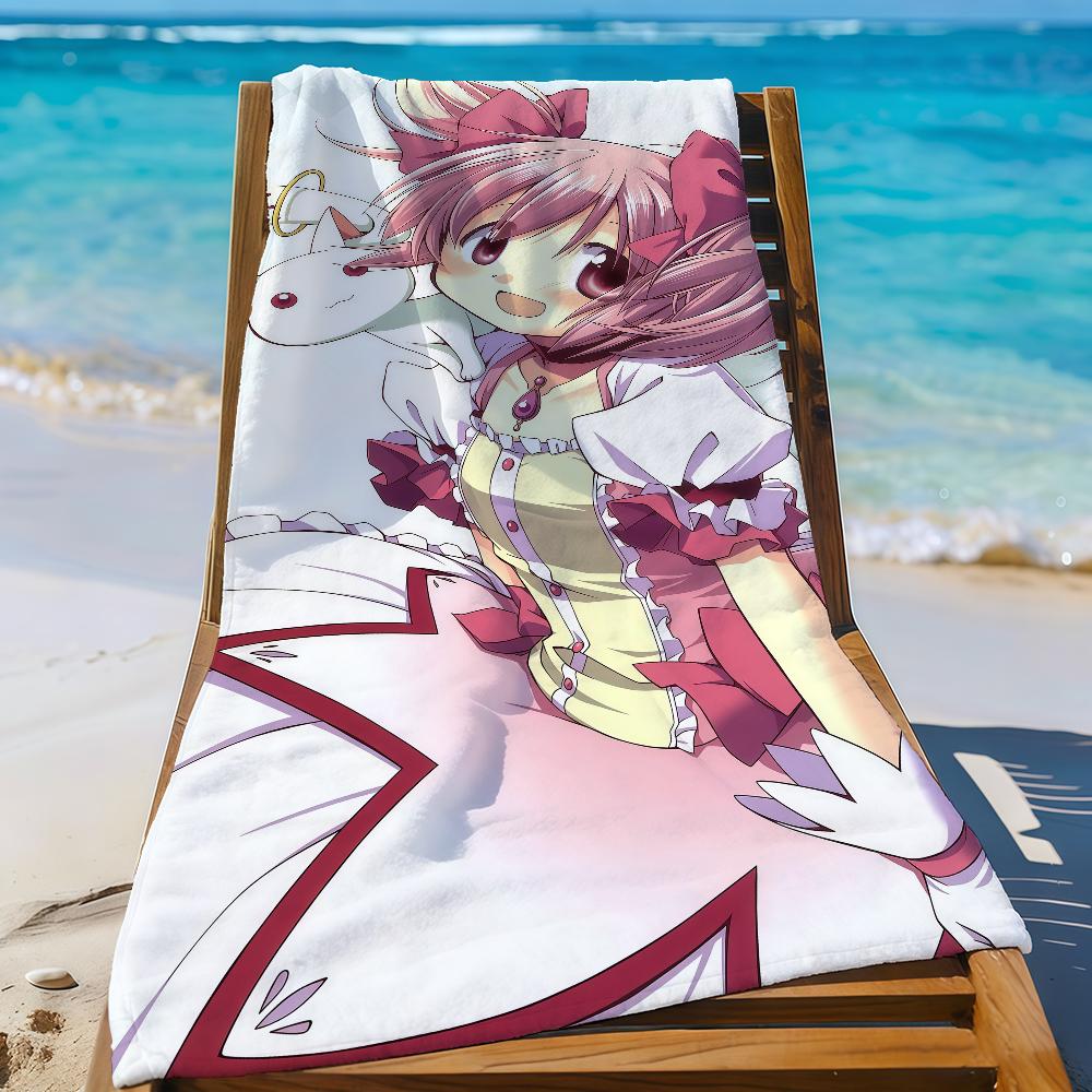 Anime P-Puellas Magi M-Madoka M-Magicas-S Towel Sports Quick Dry Travel Camping Gear Sandproof Soft Light Large Beach Towel
