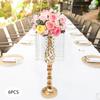 Подставки для цветов Центральный элемент Хрустальная Металлическая Ваза для цветов для Столов для приемов Свадебные принадлежности Средний - 6 шт., Золото