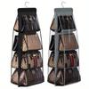 8-Pocket Hanging Handbag Organizer, Fragrance-Free Oxford Cloth Storage Rack, Space-Saving Closet Purse Holder with Foldable Design