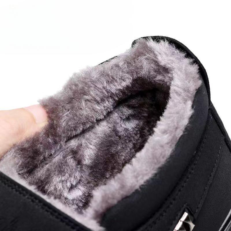 Зимние высокие бархатные туфли из термоткани для пожилых людей, утепленная нескользящая обувь, теплая