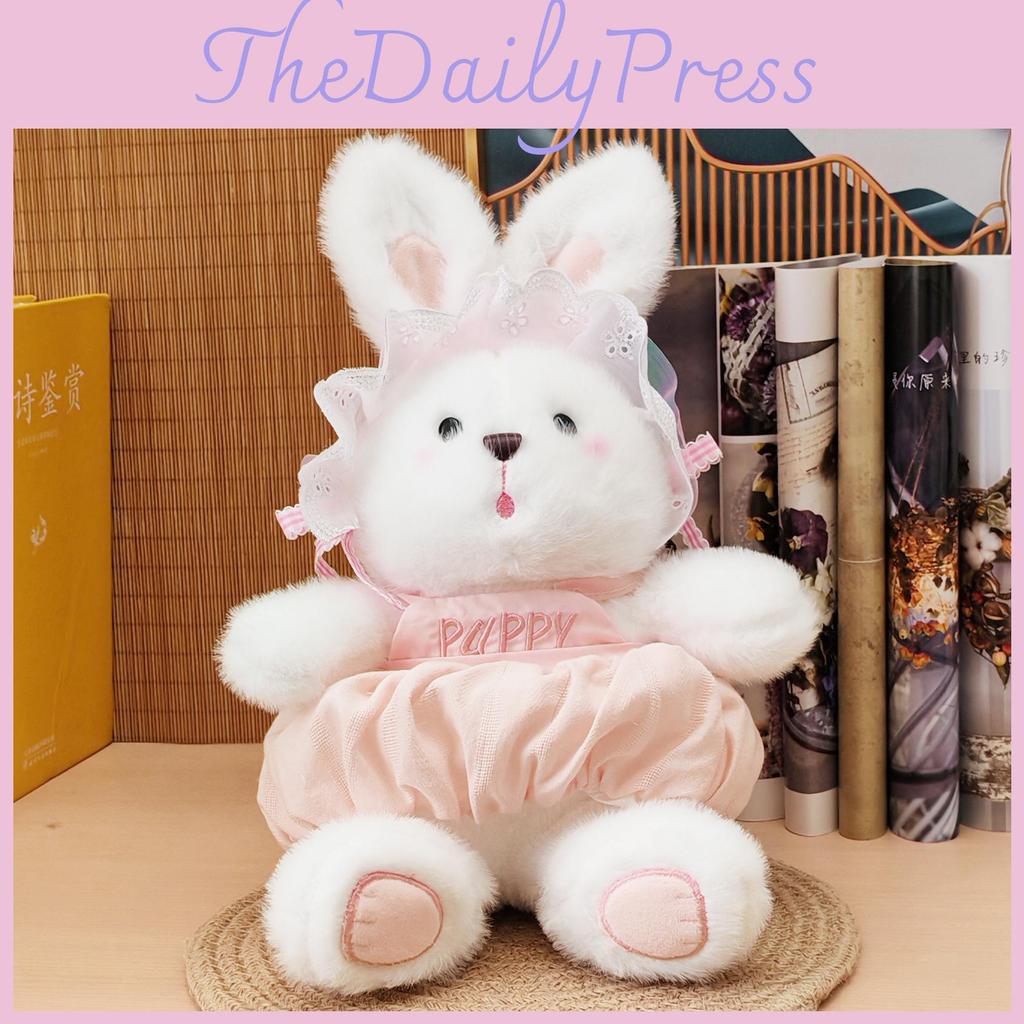Rabbit Compact Stuffed Animal With Ultra Soft Short Pile Fabric Kids Gift Idea