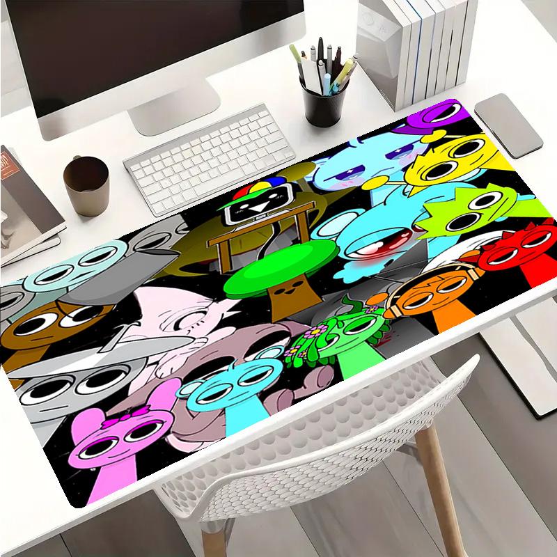 Sprunki Game2 Theme Premium Non-slip Mouse Pad with Stitched Edges,Durable Rubber Material,for Desktop & Gaming Great Gifts
