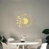 1Pc Light Luxury Gold Metal Sunflower Wall Hanging Decoration for Indoor Holiday Decoration Outdoor Garden Patio Lawn Decoration