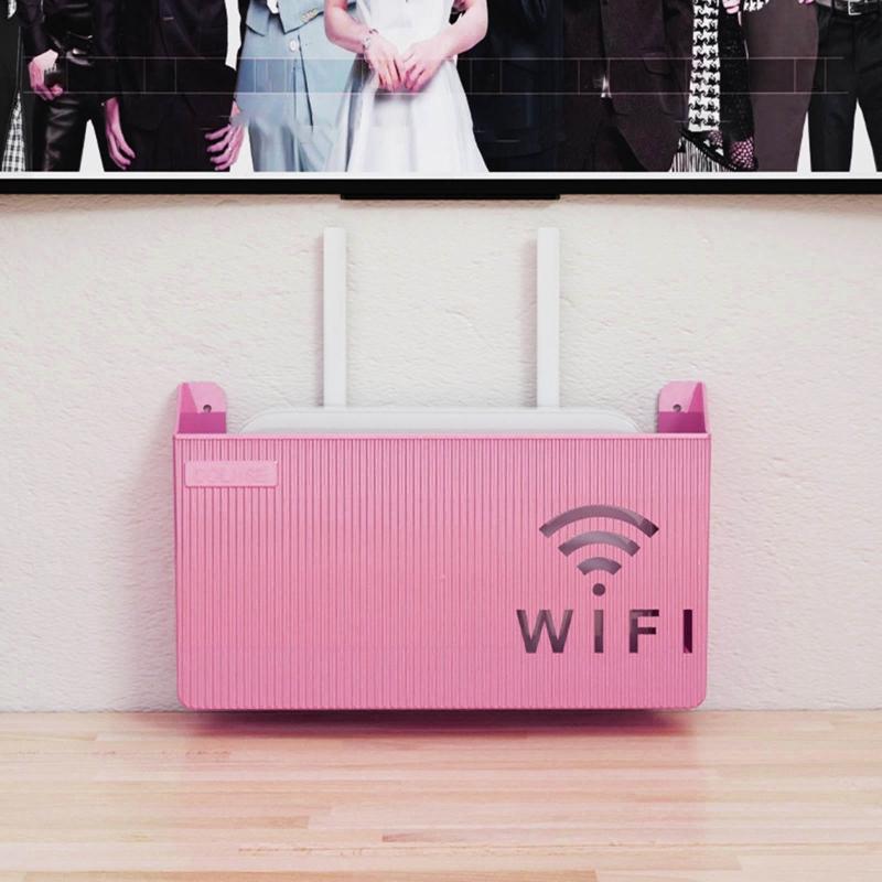 Sturdy Plastic Shelf Organizers Holds Router TV Box Optimizes Desk Space