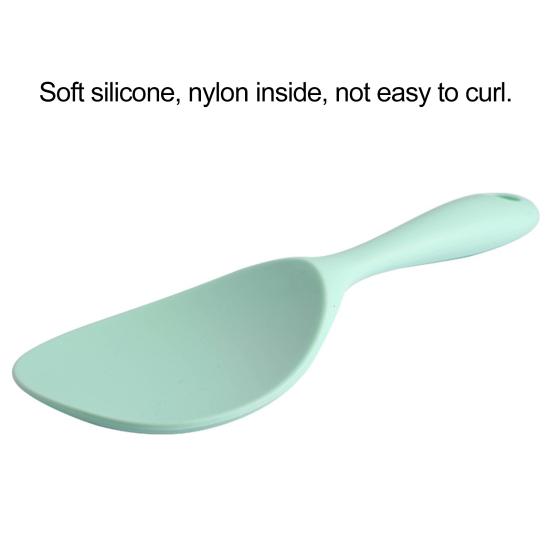 Rice Spoon Comfortable Grip Ergonomic Heat Resistance Food-grade Scoop Rice Silica Gel Non-stick Long Handle