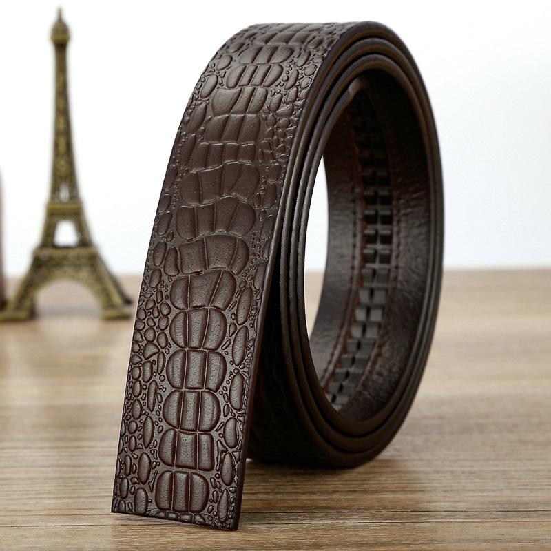 Ремень без оголовья, мужская автоматическая пряжка, без свинца, натуральная кожа, полоска из коровьей кожи первого слоя, ремень без пряжки, легкий ремень, пряжка на корпус