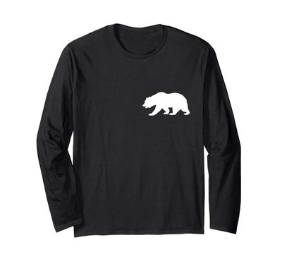 Карманная футболка с белым медведем Amazing Bear с длинным рукавом