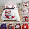 3D Christmas Theme Bedding Set Bedding Santa Claus Quilt Cover Pillowcase 2/3pcs for King Single/double Bed Full Size New Year Gift