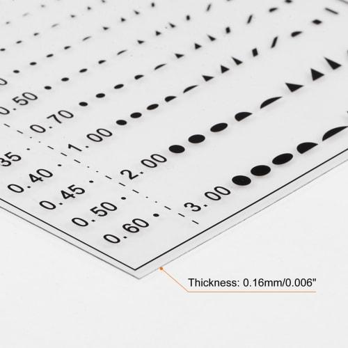 uxcell High-Precision SEC Size Estimation Chart, 115x95mm, Transparency Defect Detection Film Ruler for Measuring Diameter, Area, Length, and Width De