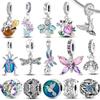Подвески-шармы из серебра 925 пробы в виде бабочек и светлячков для женщин, ювелирные изделия, изготовление ожерелий, браслетов