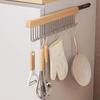 Wooden Wall Hanging With Telescopic Drying Rack With Stainless Steel Hook Pull-Out Space Saving Underwear Tank Top Organizer