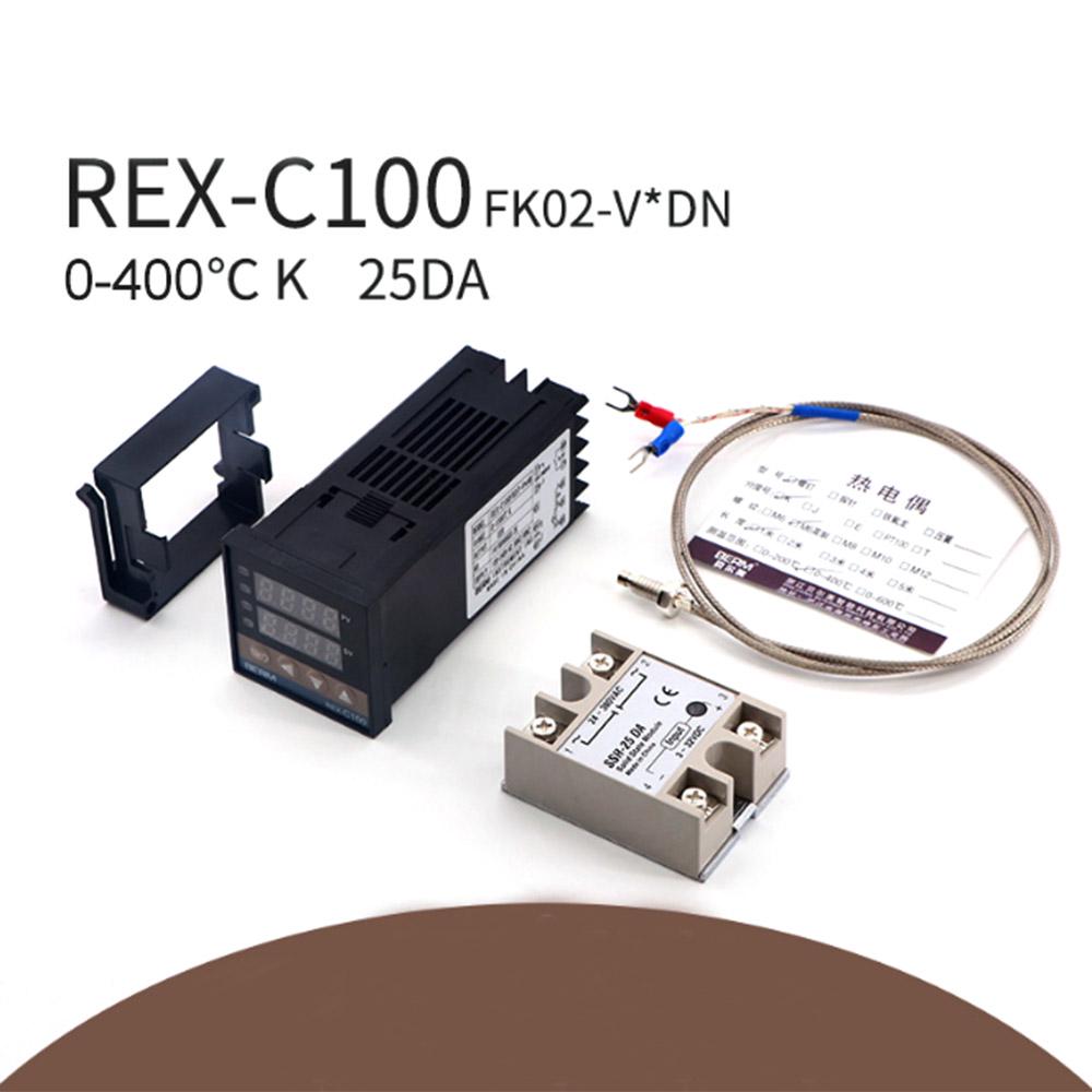 REX C100FK02 V*DN Интеллектуальный регулятор температуры SSR-выход + SSR 25 DA + Кабель M6 1 м Комплект из 3 шт.