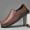 Модный Классический Бренд Мужская Кожаная Повседневная Обувь Мягкая Подошва Мягкая Поверхность Мужские Лоферы Универсальная Обувь с Низким Вырезом Износостойкая Коричневая
