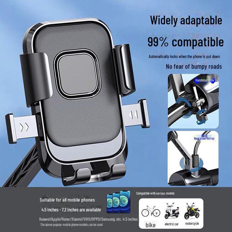 Universal Anti-Shake Phone Holder for Electric Bicycle and Motorcycle