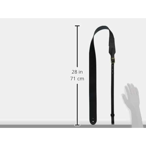 Live Line Leather Guitar Strap, Antique Style, Black, LA36BLK