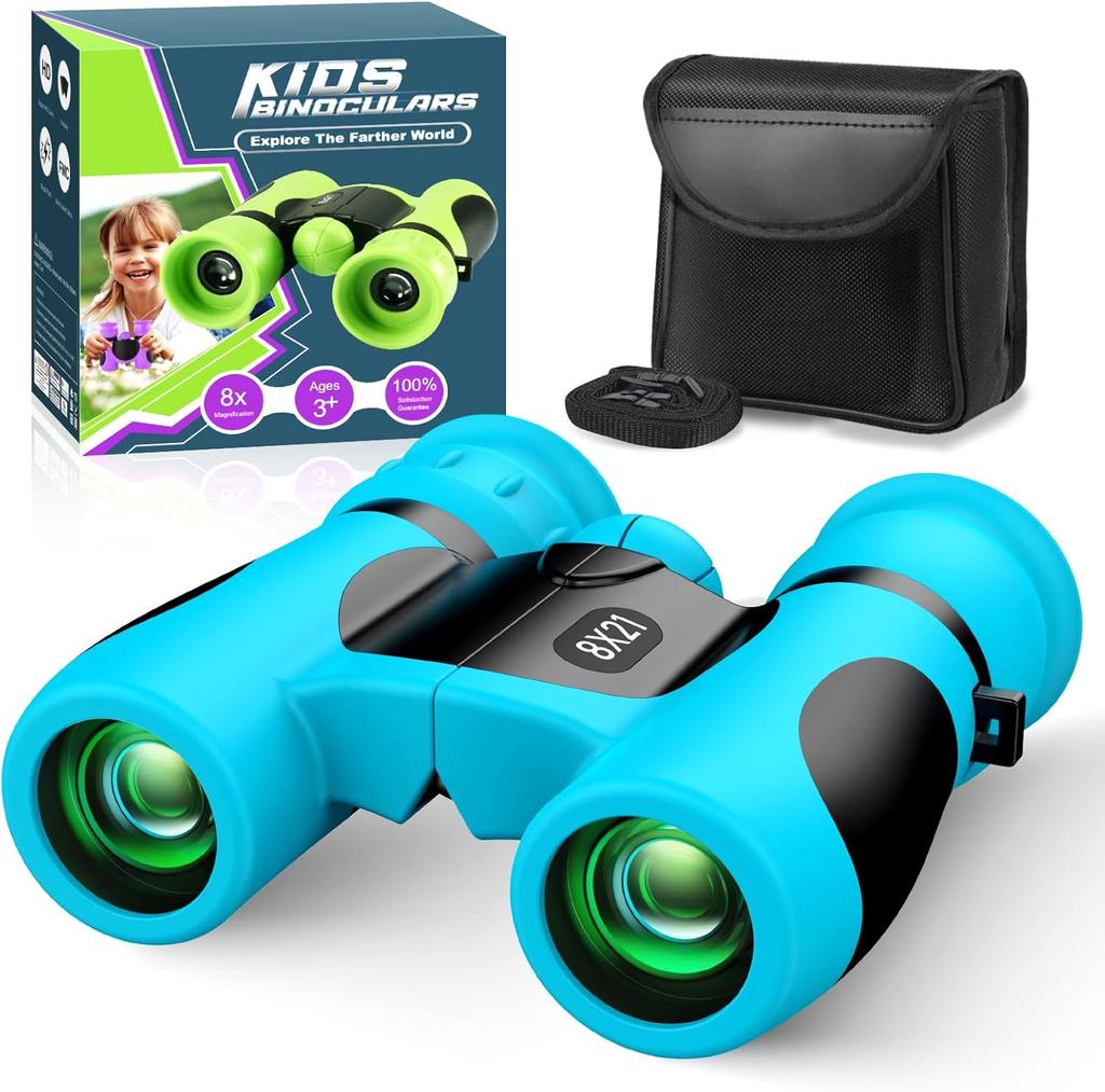 LetsGO Toyz 2020 Binoculars for Children, 8 X 21, Christmas Gift & Outdoor Toy