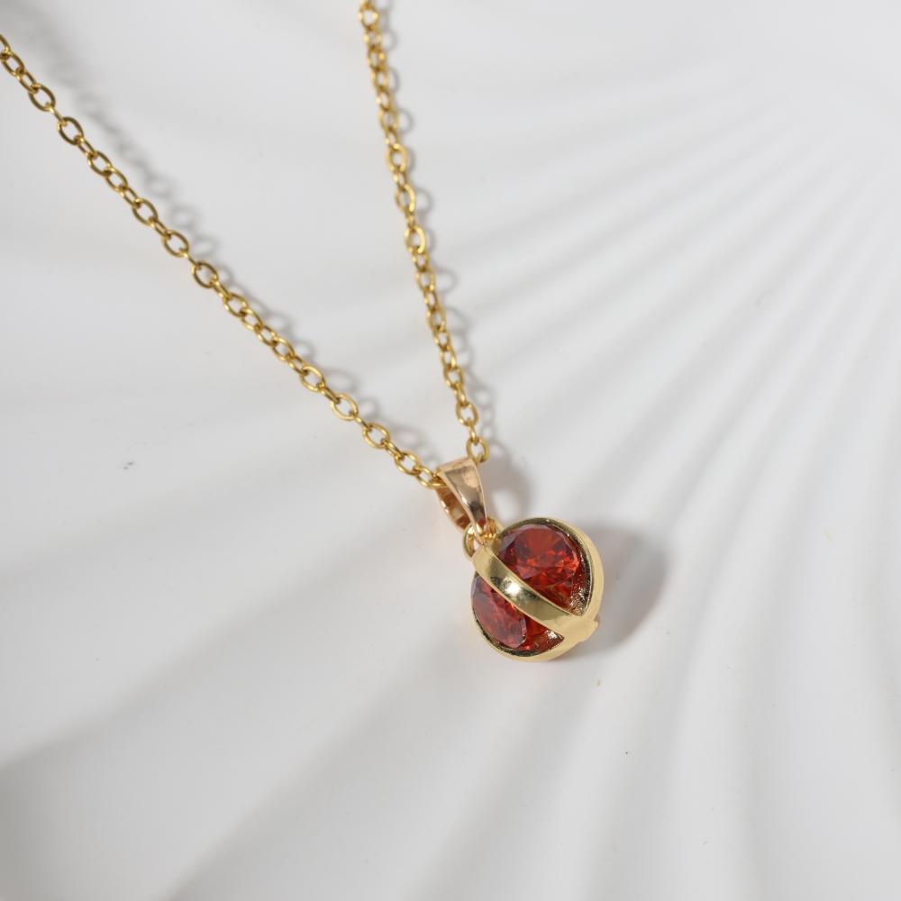 Simple Round Pendant Necklaces for Women Zirconia Necklace Wedding Party Jewelry Accessories