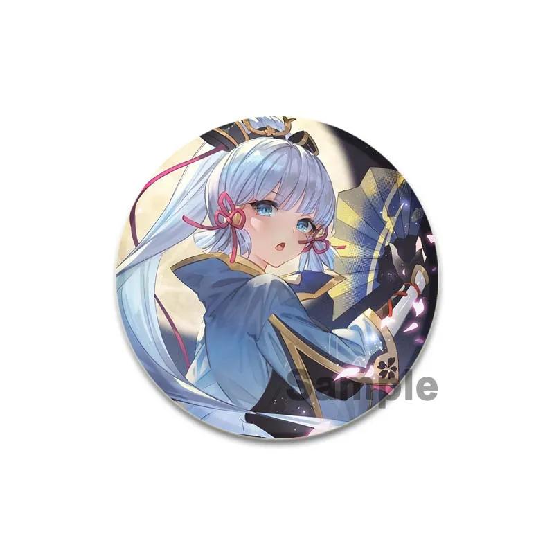 Значок Genshin Impact 32/44/58 мм, милые броши для косплея Камидзато Аяка, креативные изысканные эмалевые булавки для одежды, рюкзака, ювелирных изделий, аксессуаров
