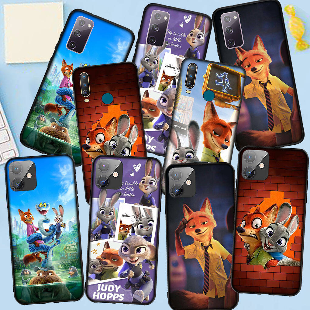 Чехол для телефона Samsung Galaxy S25 S23 S22 S24 Ultra FE A05 A06 A15 A16 A36 A37 A35 A54 A55 A56 A57 A25 A26 A53 Джуди Аниме Зверополис Гари Ник 2 Обложка