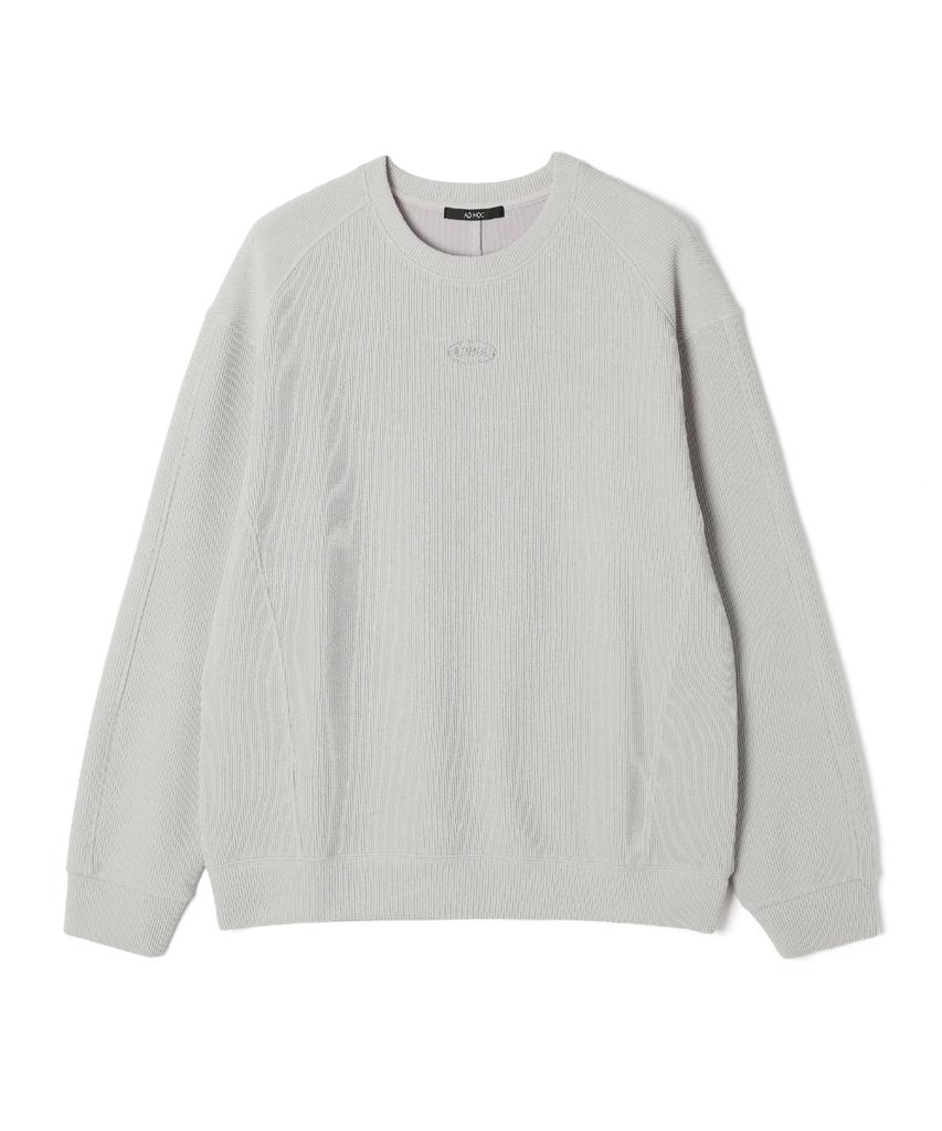 ADHOC Men'S Ribbed Sweatshirt (Lt-Grey) (Hc2Lt04)