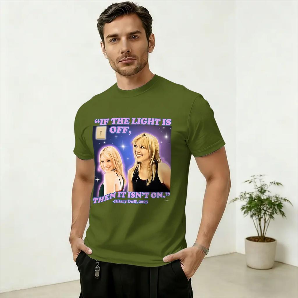 Unisex Hilary Duff Fan Merch T Shirt 100 Cotton Tops Fashion Short Sleeve Round Neck Tees Original TShirts