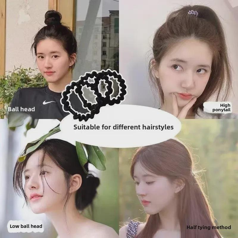 Прочная высокоэластичная веревка для волос для женщин: Простая резинка для волос с ниткой для осени и зимы, идеально подходит для высоких хвостов.