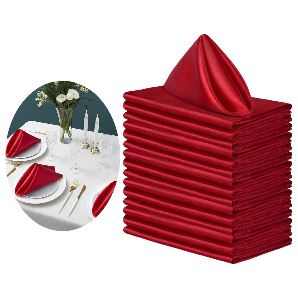 10Pcs Satin Napkins Square Soft Table Dinner Napkin for Wedding Party Kitchen Restaurant Napkin