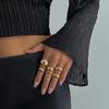Water Drop Design Finger Open Rings Metal Geometric Rings New Irregular Open Ring Set  Women