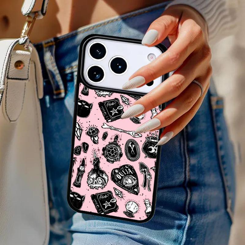 Девчачий Пастельный Ведьма Гот Уиджи Чехол для Телефона Для iPhone 17 Air 14 15 13 12 Max Чехол Для Apple 14 15 16 16e 11 Pro Max Plus