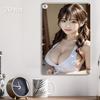 1 шт. 2D Металлическая жестяная табличка Винтажная девушка Настенное искусство, Предварительно просверленная Погодоустойчивая железная табличка для внутреннего и наружного декора дома и сада (20х30см)