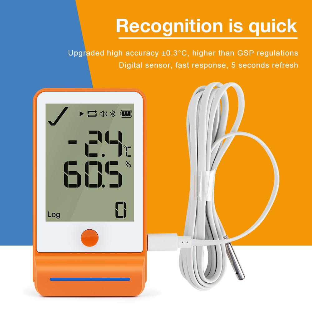 Bluetooth GSP-6Pro 100000 Регистратор данных температуры Регистратор влажности Точечный регистратор температуры для холодильной цепи