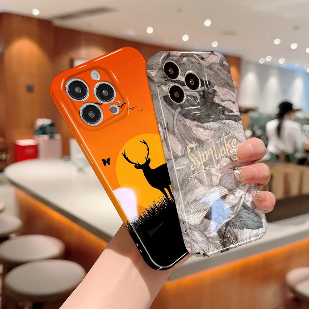 Модный чехол для смартфона Samsung Galaxy A52 iPhone 11 13 15 Xiaomi Redmi VIVO OPPO Realme Huawei Infinix Противоударный Ультратонкий Жесткий Чехол