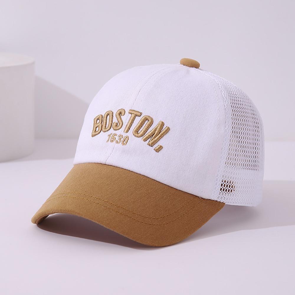 Mesh Girls Sun Hat Letter Embroidery Mesh Baseball Cap New Children Duck Tongue Cap  Summer