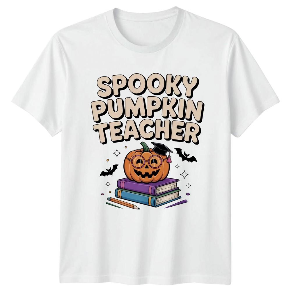 Spooky Pumpkin Teacher TShirt Halloween Teacher Gift For Him And Her