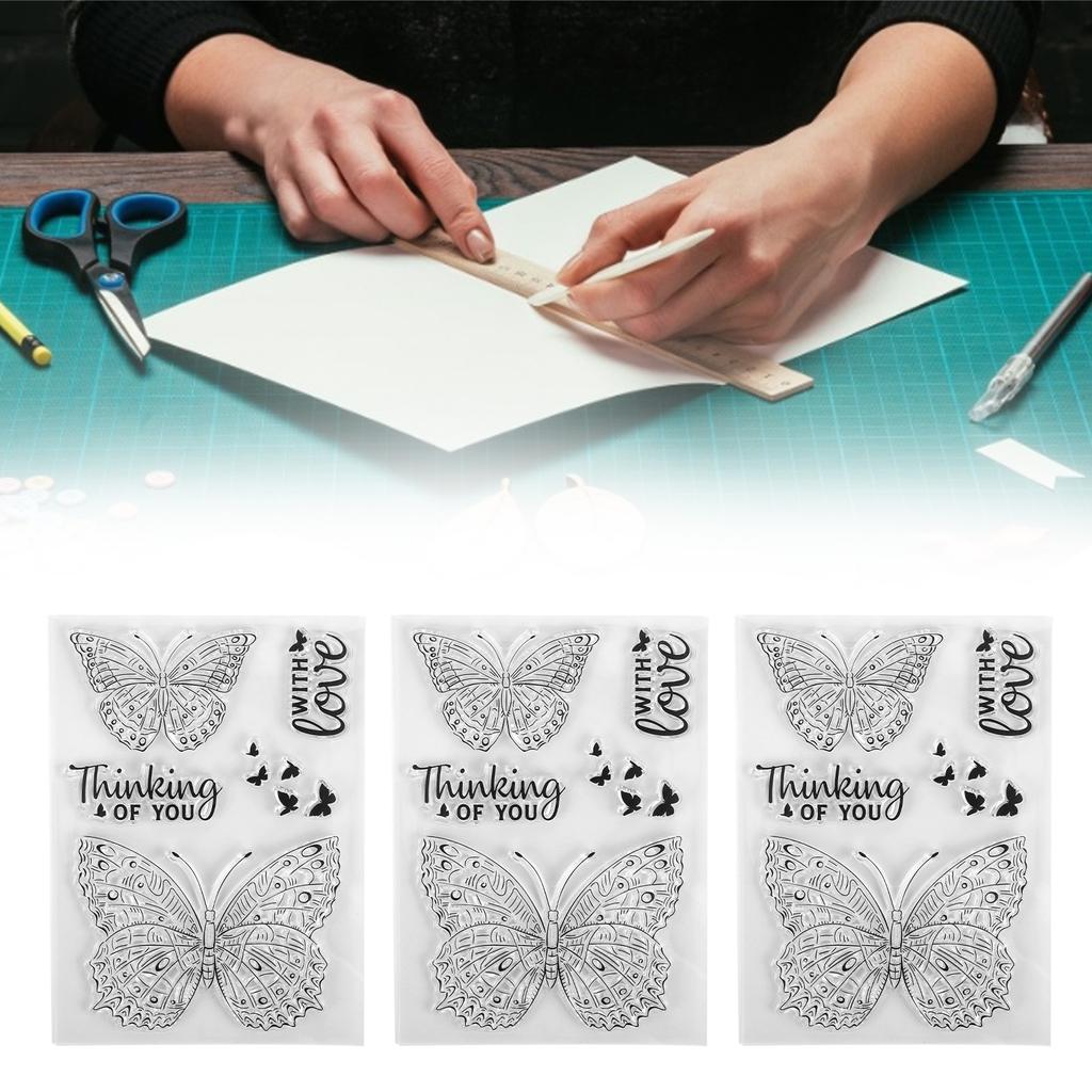 3 шт. Прозрачный штамп Фигурный Тисненый Скрапбукинг Изготовление открыток Прозрачный штамп Декорат