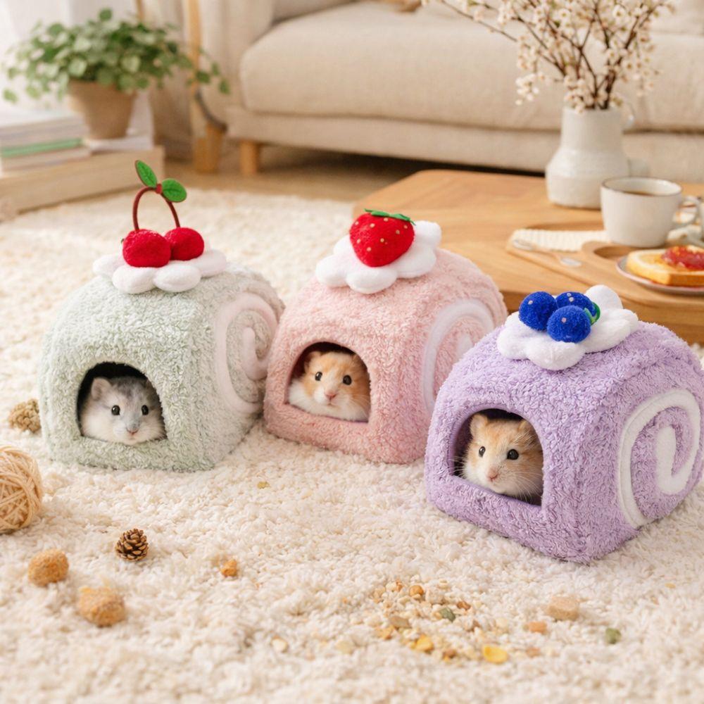 Warm Plush Hamster Cage Cute Pet Sleeping Bag Chinchilla Shelter Bird Hiding House Small Animal