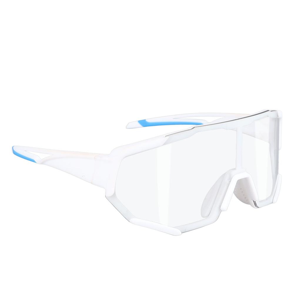 Cycling Glasses TR90 UV Protection Plain PC Color Changing Sports Sunglasses for Riding Running Fishing White
