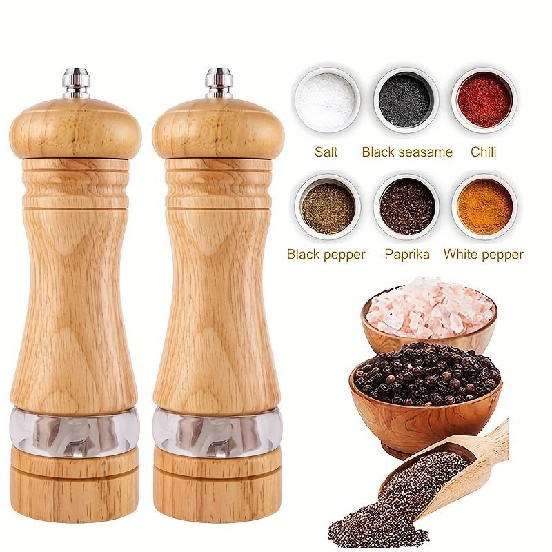 6 Inch Manual Pepper Grinder Rubberwood Acrylic Ceramic Core Fresh Ground Spice Mill